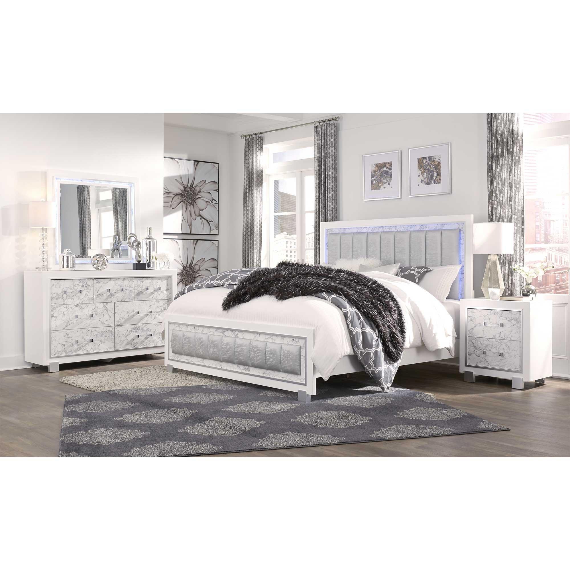 Rent To Own Global Furniture Usa 7 Piece Santorini Queen Bedroom Set White At Aarons Today 